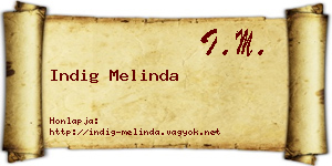 Indig Melinda névjegykártya